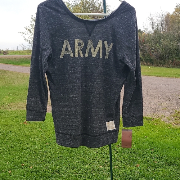 Tops - Distant Replay Gray ARMY Top